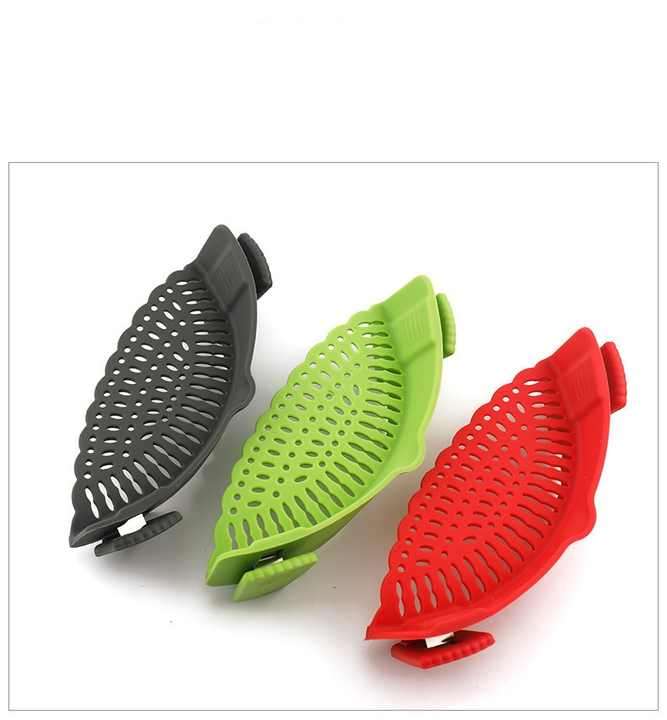 Adjustable Heat-Resistant Silicone Food Strainer Pasta Vegetables Noodles Food-Grade
