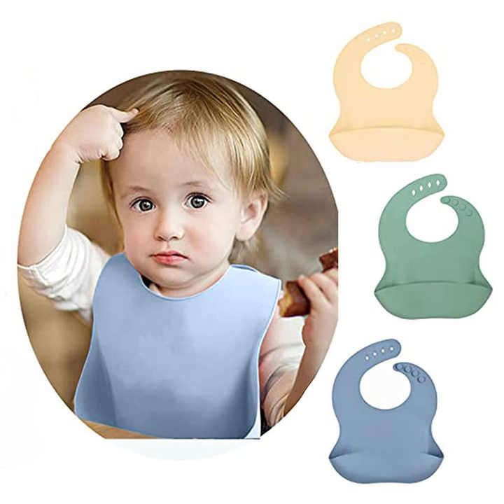 Eco-Friendly 100% Food Grade Silicone Baby Bibs