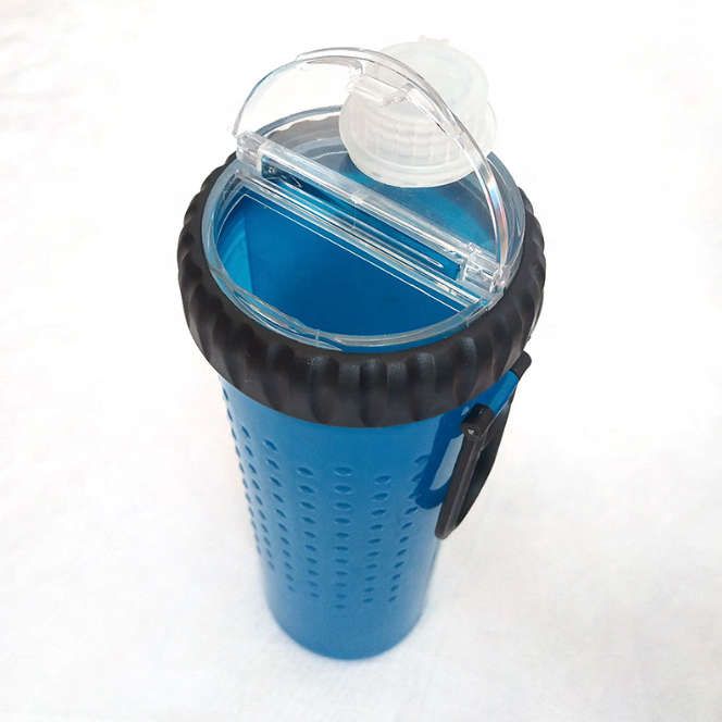 2in1 Pet Dog Plastic Food and Water Bottle with the Fold Bowl