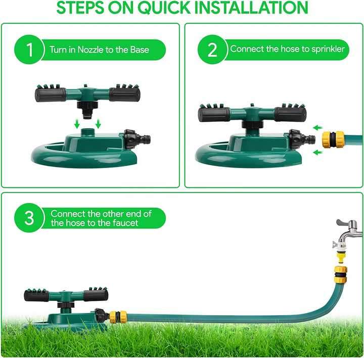 Adjustable 360 Degree Garden Sprinkler Rotation Lawn Large Area Coverage Multipurpose Yard Sprinkler