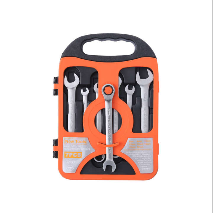 7-Piece Ratchet Wrenches Chrome Vanadium Steel Ratcheting Wrench Set