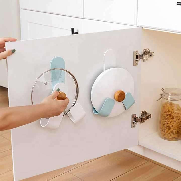Rack Kitchen Storage Supplies Rack Kitchen Storage Rack Wall-Mounted Non-Perforated Pot Cover Plate