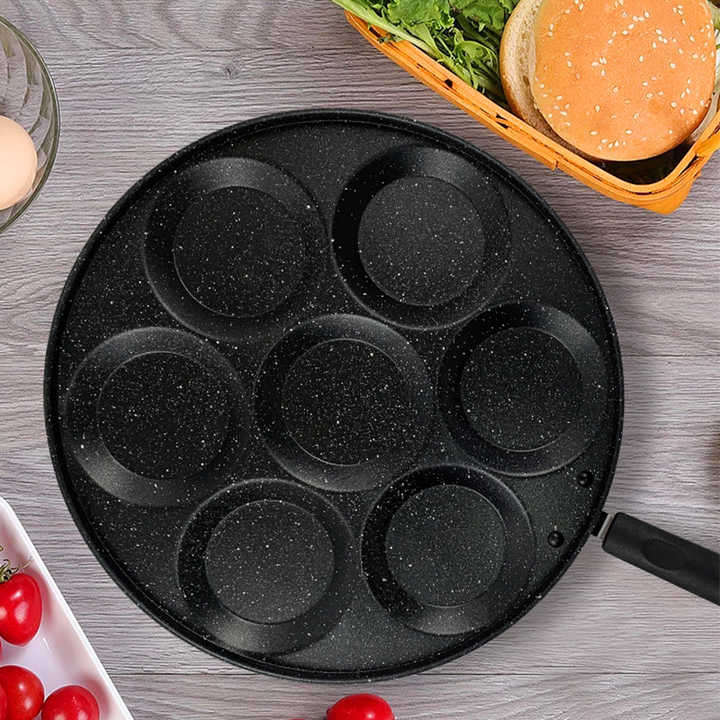 7 Hole Pancake Pan Flat Non Stick Omelet Frying Pan