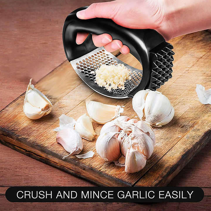 Stainless Steel 2 in 1 Garlic Rocker Crushing Press