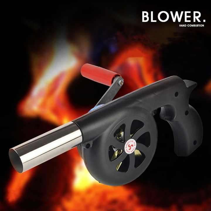 Manual Barbecue Picnic Air Blower Hand-Cranked Combustion Blower Camping Gas Fuel Bag Packed Cookin