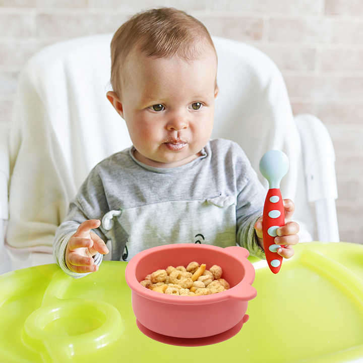 Toddler First Stage Training Learning Feed Baby Led Weaning BPA Free Suction Silicone Baby Feeding