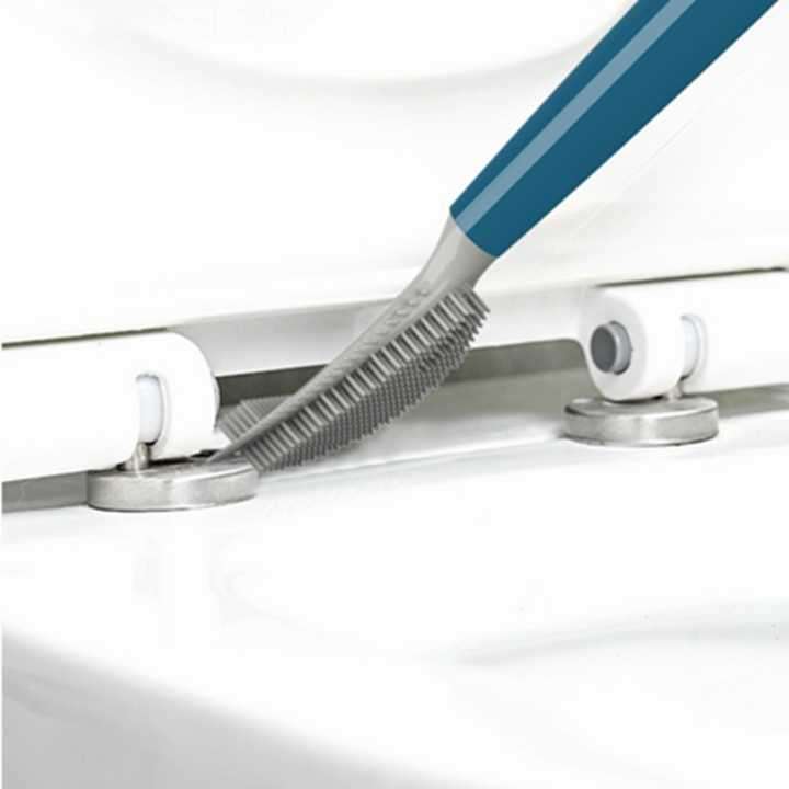 Silicone Toilet Bowl Brush Refillable Handle Dispenser Bathroom Scrubber Wall Mount TPR Toilet Brush
