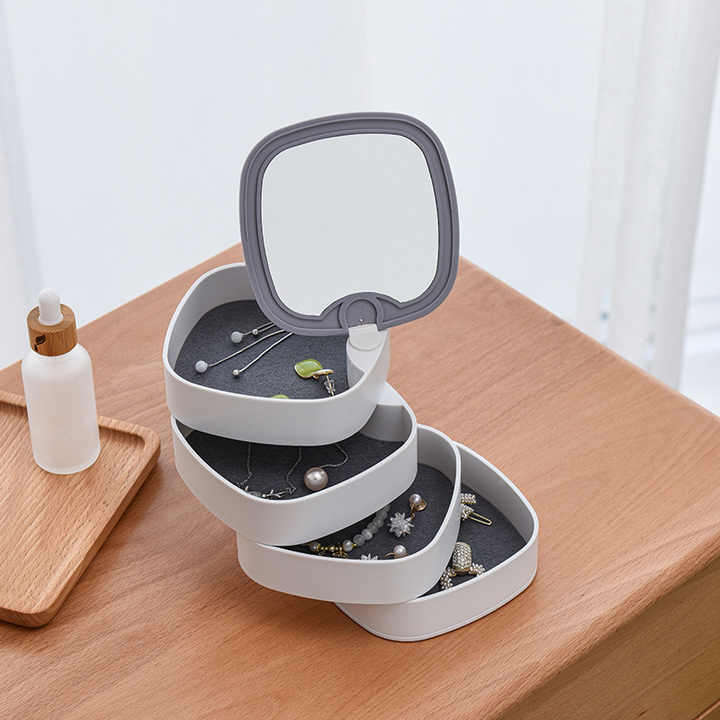 Mirrored 4 Tier Square Organizer