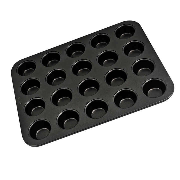 24CUPS Non Stick Carbon Steel Mini Muffin Baking Cups Cake Tray for Muffins