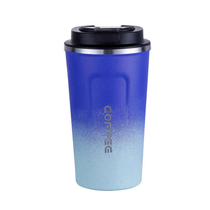 Portable Double Walled Stainless Steel Vacuum Frosted Coffee Tumbler Cup Intelligent Temperature Dis
