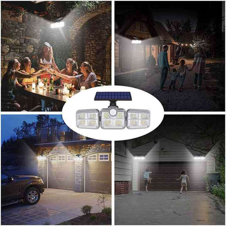 IP65 Remote Control Motion Sensor 270 Degree Security Illumination 3 Adjustable Heads LED Flood Sola