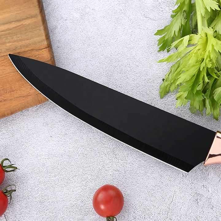 Marble Pattern Coated Handle Kitchen Knives Chinese Kitchen Knife Set