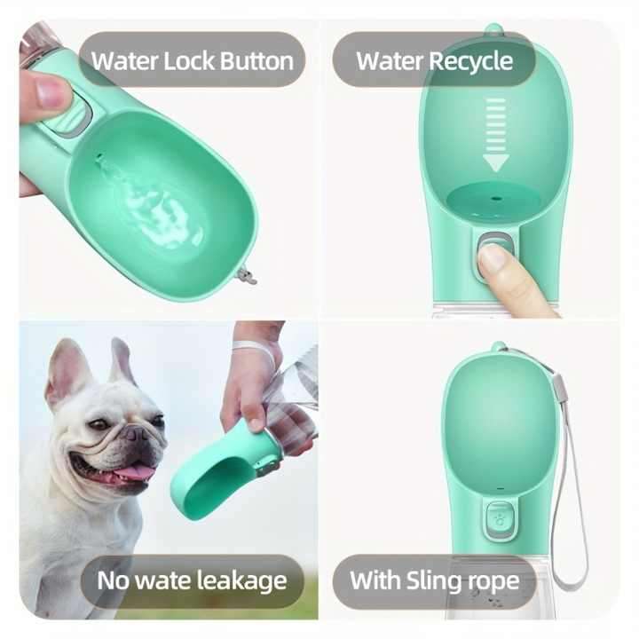 Portable Plastic Pet Dispenser Travel Dog Water Bottle and Puppy Food Bowl for Outdoor Walking Style