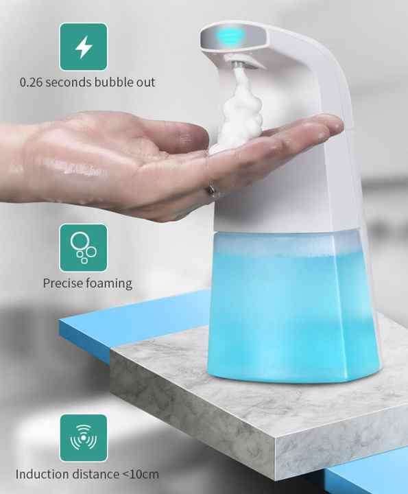 Plastic Infrared Motion Sensor Touchless Foam Soap Dispenser Waterproof for Kids Adults Kitchen Bath