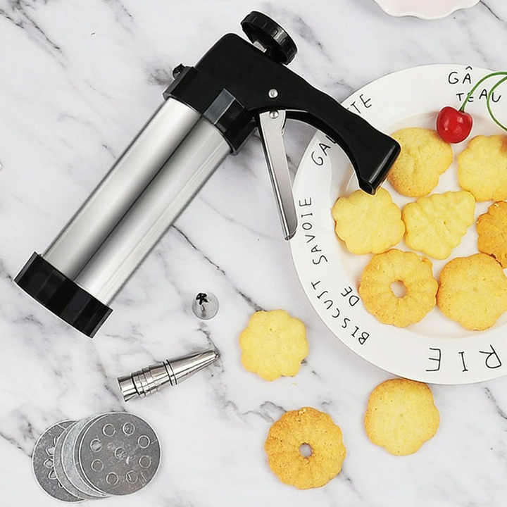 Household Stainless Steel Biscuit Press Gun Manual Cookie Baking Decorate Gun 13 Pack Kitchen Biscui