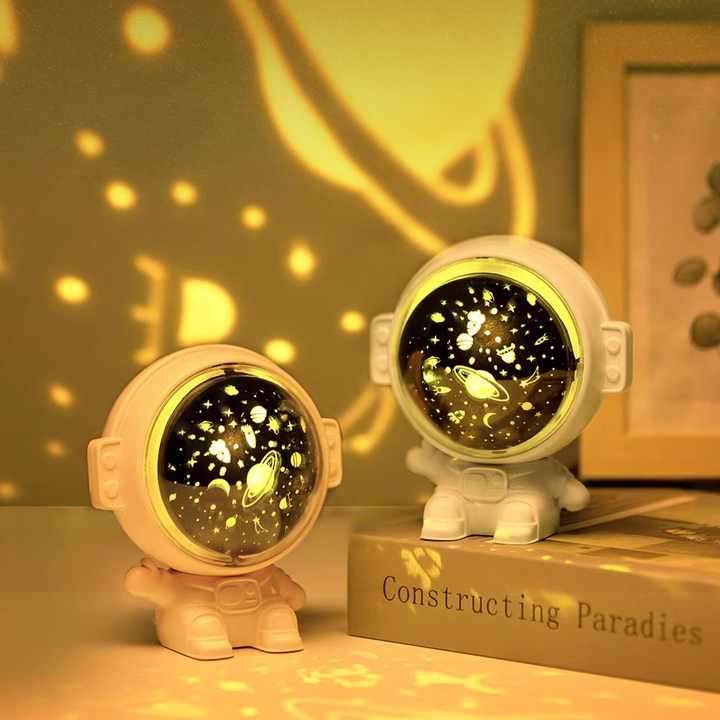 Star Projector Night Light for Kids, Astronaut Space Buddy Rotating Night Light, Starry Sky LED Proj