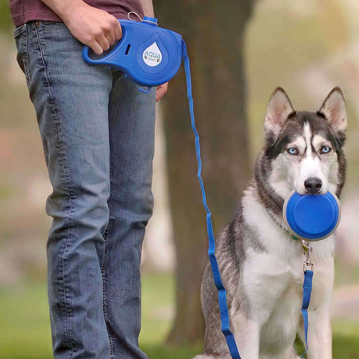 4 in 1 Retractable Dog Leash Automatic Traction Rope Belt Dog Leash With Folding Pet Bowl Drinking B