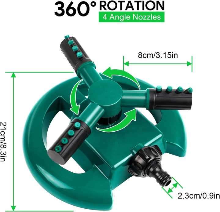 Adjustable 360 Degree Garden Sprinkler Rotation Lawn Large Area Coverage Multipurpose Yard Sprinkler
