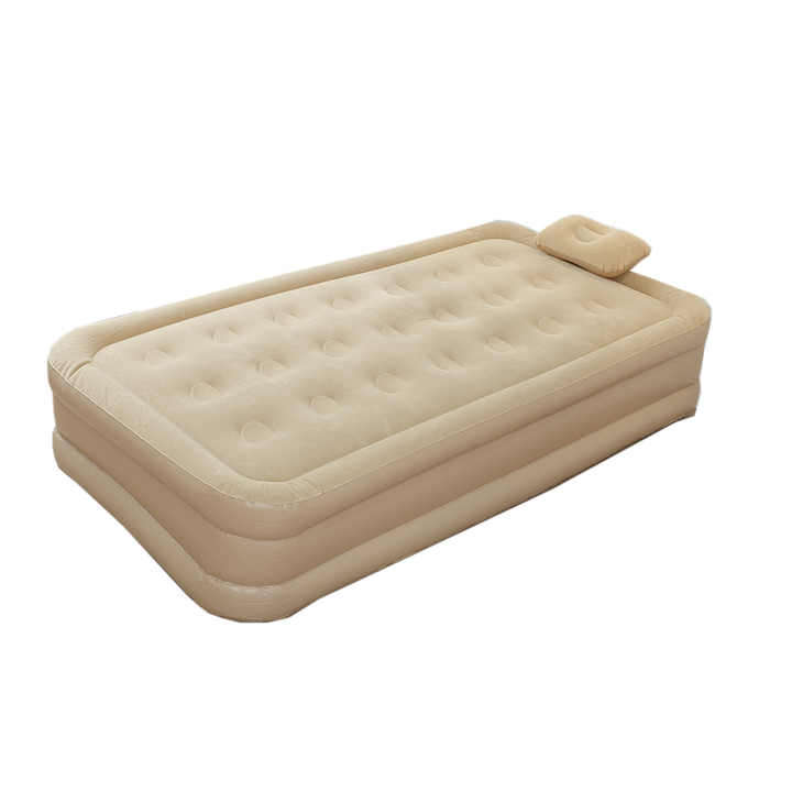 SINGLE air Mattress Flocking Pvc Inflatable Bed Built-in Pump Single and Double Automatic air Mattr