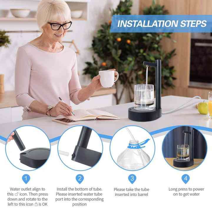 Automatic Water Dispenser Wireless Electric Water Bottle Pump Usb Charging Desk Smart Table Water D