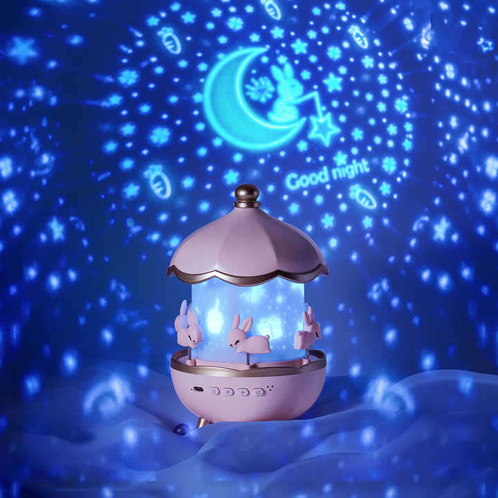 12 Films Projector Carousel Decoration Rotary Kindergarten LED Baby Light Kids Bedroom Music NightLi