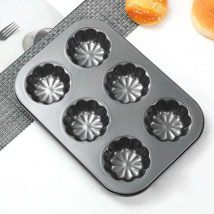 6 Cup Muffin Tray Bread Baking Pan Mini Cake Pan