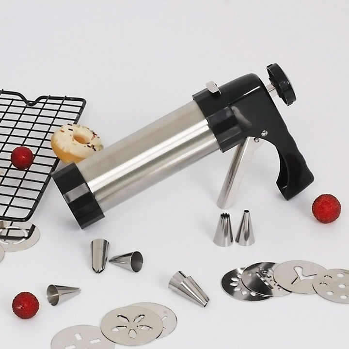 Household Stainless Steel Biscuit Press Gun Manual Cookie Baking Decorate Gun 13 Pack Kitchen Biscui