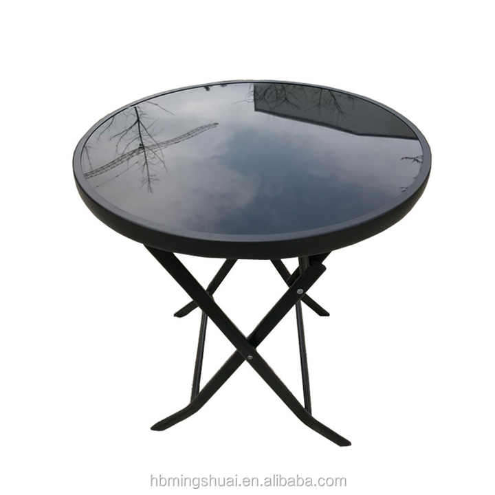 60CM Luxury Glass Top Foldable Dining Table Set Foldable Dining Table Round Dining Table 4 Seater