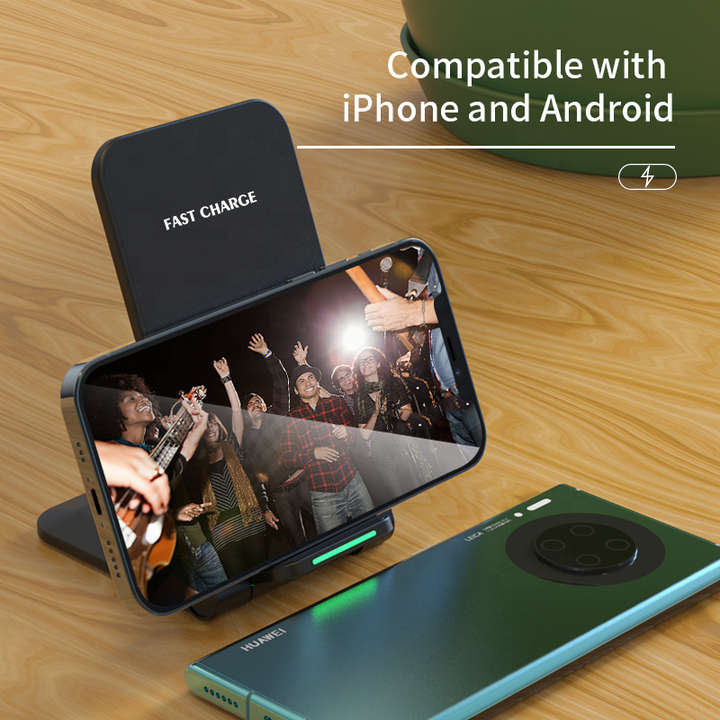 New Wireless Charger Foldable Phone Holder 15w Universal Mobile Phone Fold Charging Desktop Station