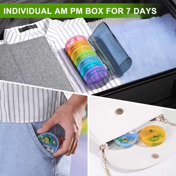 Travel Pill Container Medication Organizer, Portable Pill Case