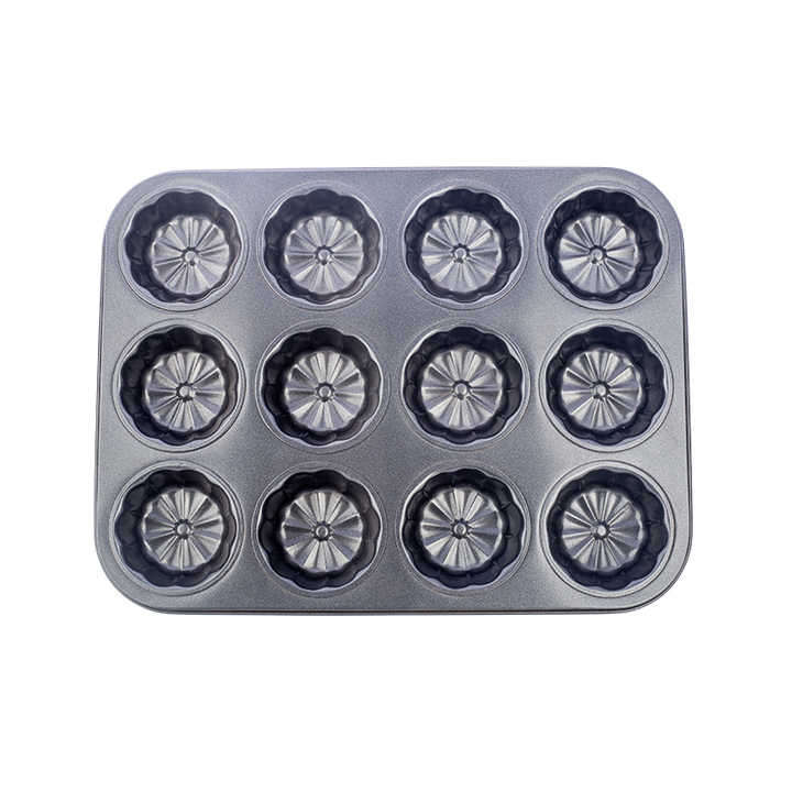 12HOLE Non-Stick Carbon Steel Oven Baking Muffin Cupcake Pan