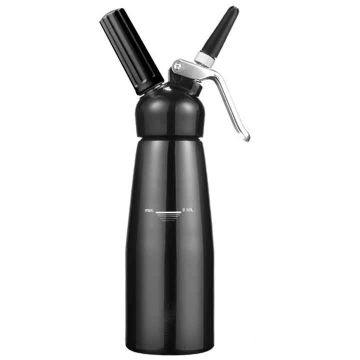 500mL Metal Whipped Cream Maker Dispenser with 3 Nozzles Ice Cream & Dessert Tools Cream Charger Can