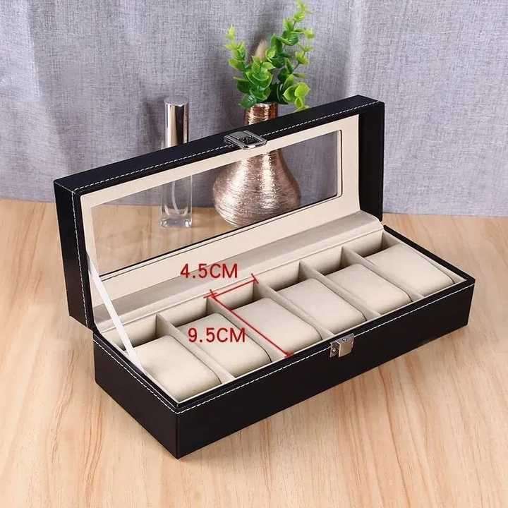 6 Grids Watch Box PU Leather Watch Case Holder Organizer Storage Box for Quartz Watches Jewelry Boxe