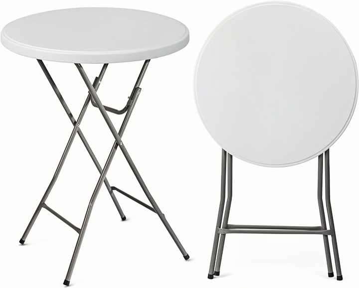 60CM Folding Bistro Table for Outdoor Garden Dining & Hotel Use Foldable Plastic High Bar Table for