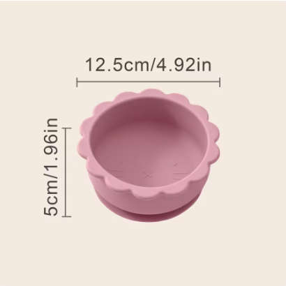 Baby Silicone Bowl Lion Shape Tableware Solid Color Baby Food Storage BPA Free Suction Baby Meal Tr