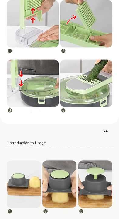 9 in 1Vegetable Cutter New Multi-functional Drain Vegetable Chopper and Grater