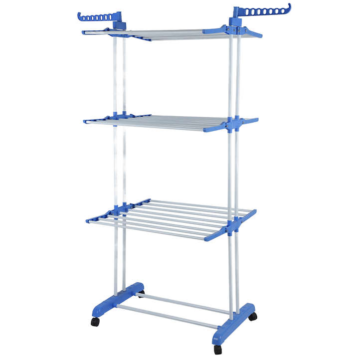 Removable Heavy Duty Metal 3-Layer Clothes Drying Rack Storage Folding Clothing Dryer