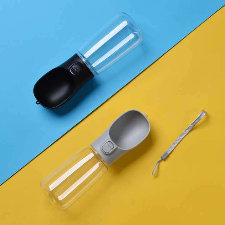 Portable Plastic Pet Dispenser Travel Dog Water Bottle and Puppy Food Bowl for Outdoor Walking Style