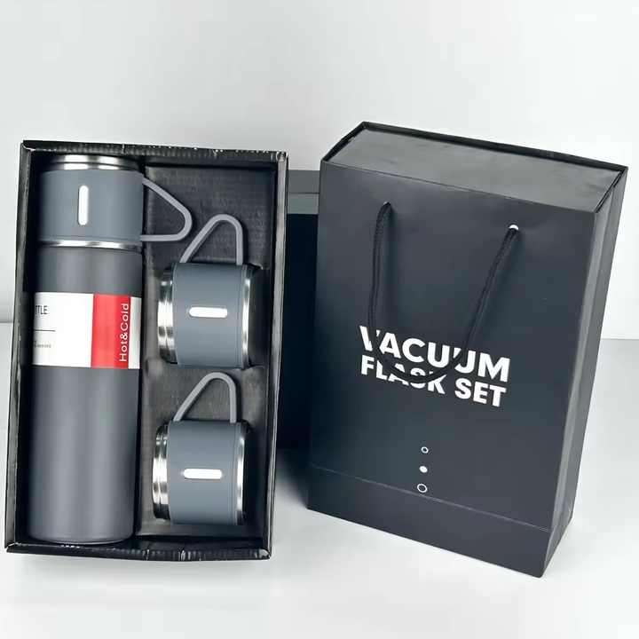 500ml Vacuum Flask Stainless with 2 Cups