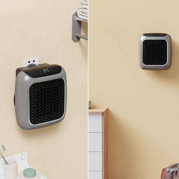 Wall-Mounted Desktop Small Square Design Fast Heating PTC Durable Plastic Easy Handle Electric Fan H