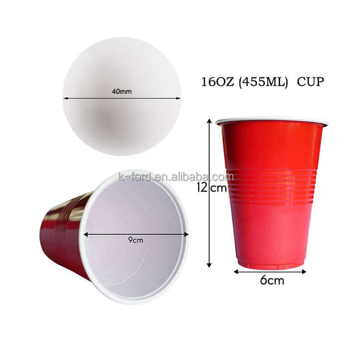 Custom Reusable Interactive Floating 16oz Beer Pong Balls Cups Mug Sets Table Accessories Toys for A