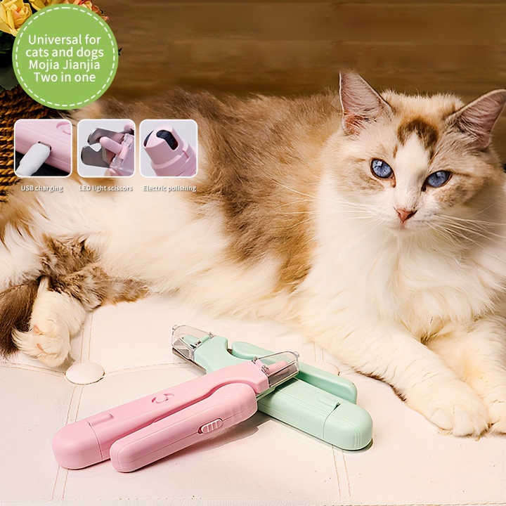 Pet Nail Clippers Cat Nail Toe Claw Scissors Type C Charging Electric Nail Trimmer for Pets