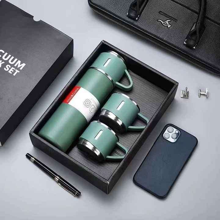 500ml Vacuum Flask Stainless with 2 Cups
