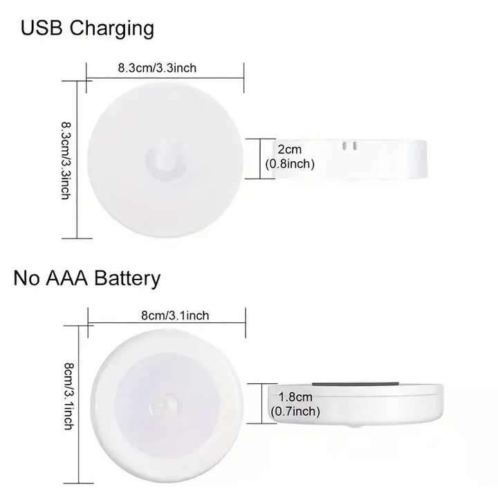 Rechargeable Wireless Motion Sensor LED Night Light for Bedroom Home Kitchen Body Induction Lamp Cab