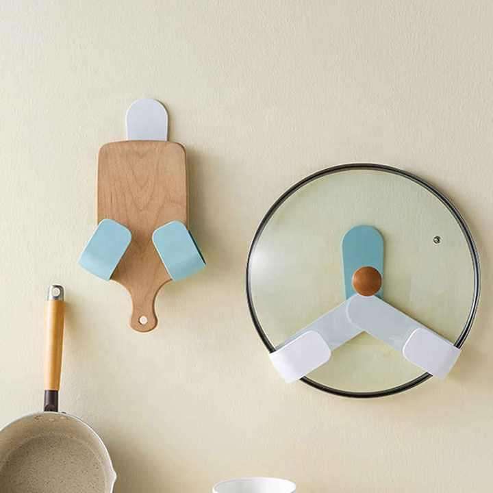 Rack Kitchen Storage Supplies Rack Kitchen Storage Rack Wall-Mounted Non-Perforated Pot Cover Plate