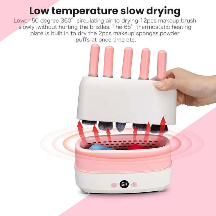 Automatic Electric Household Dryer Ionic Operating System Cosmetic Make-Up Brushes Cleaning Tool Set