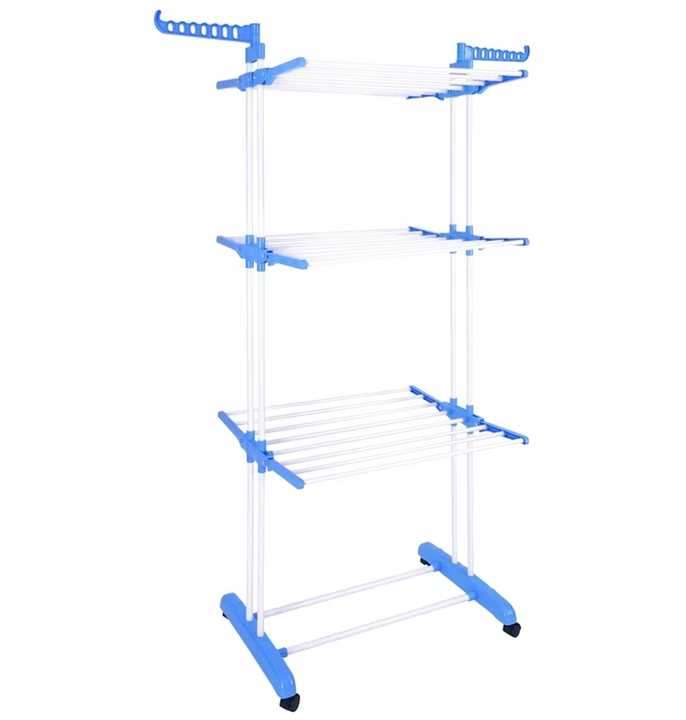 Removable Heavy Duty Metal 3-Layer Clothes Drying Rack Storage Folding Clothing Dryer