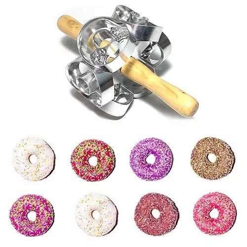 Donut Cutter Maker Mold Pastry Dough Metal Baking Roller Kitchen Tools