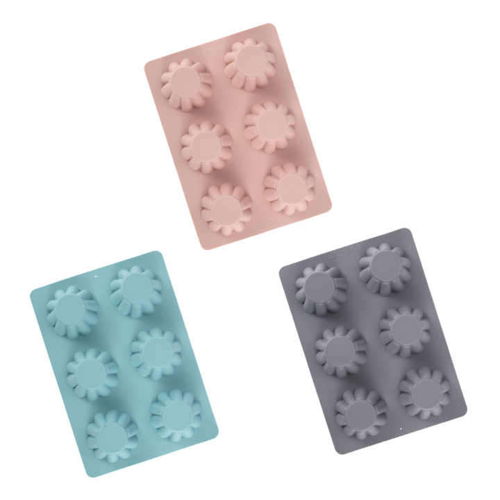 6-Piece Creative Silicone Cake Mold PC Flower-Shaped Muffin Cup for Baking Kitchen Household Pudding