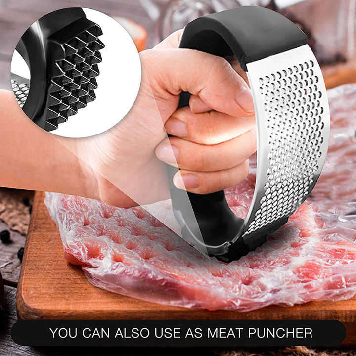 Stainless Steel 2 in 1 Garlic Rocker Crushing Press